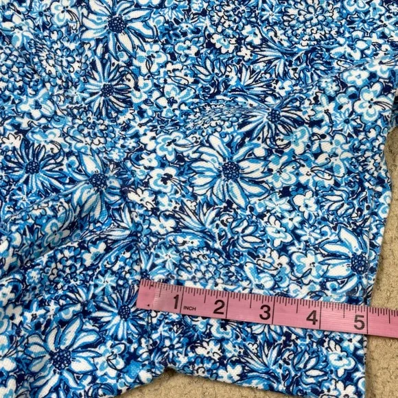 Lilly Pulitzer Callahan Knit Shorts Stretch Cumulus Blue Blooming Together - Picture 6 of 8